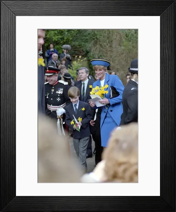 Framed Print : Princess Diana with her son, Prince William in Cardiff on St David Framed Print : Princess Diana with her son, Prince William in Cardiff on St David
