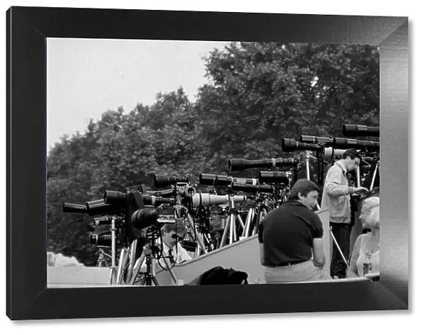 Press photographers at Royal Wedding - July 1981 Cameras aligned in rows awaiting