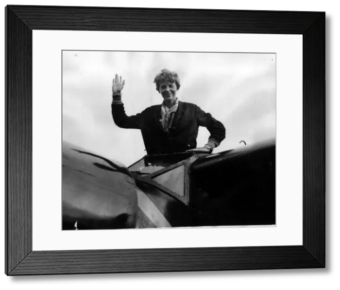 Framed Print : Amelia Earhart completed her Atlantic flight Our picture shows Amelia Earhart Framed Print : Amelia Earhart completed her Atlantic flight Our picture shows Amelia Earhart