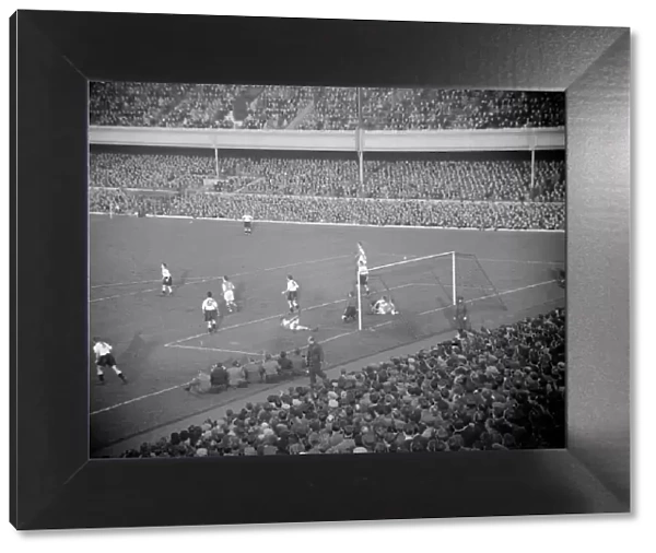Arsenal v Blackpool December 1953 General Scene around the Blackpool goal mouth at