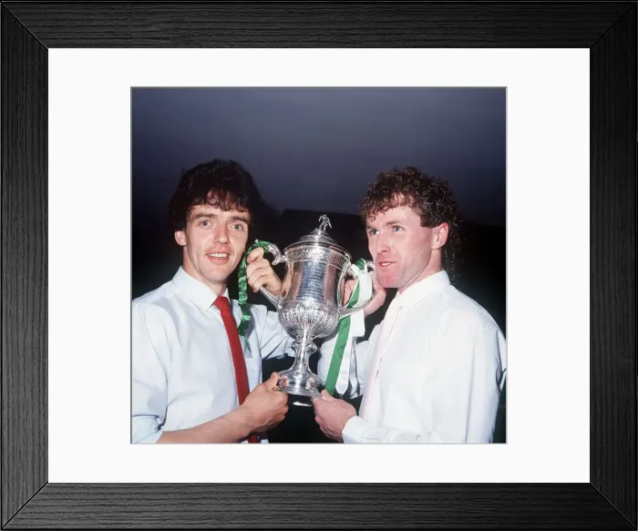 Framed Print : Frank McGarvey & Davie Provan with Scottish Cup May 1985