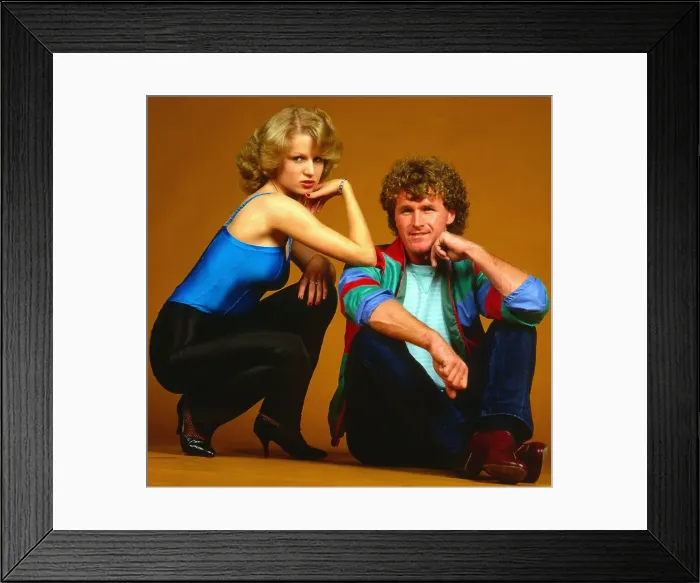 Framed Print : Davie Provan modelling clothes with Cindy October 1981 Framed Print : Davie Provan modelling clothes with Cindy October 1981