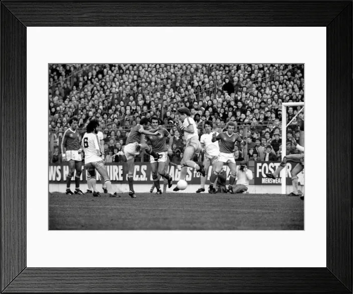Framed Print : English League Division One match Nottingham Forest v. Aston Villa. Action from the match Framed Print : English League Division One match Nottingham Forest v. Aston Villa. Action from the match