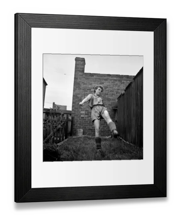 Framed Print : Girl soccer player Margaret Parkes. 1956 A509-001 Framed Print : Girl soccer player Margaret Parkes. 1956 A509-001