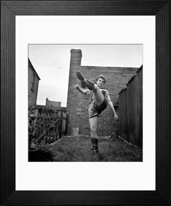 Framed Print : Girl soccer player Margaret Parkes. 1956 A509-004 Framed Print : Girl soccer player Margaret Parkes. 1956 A509-004