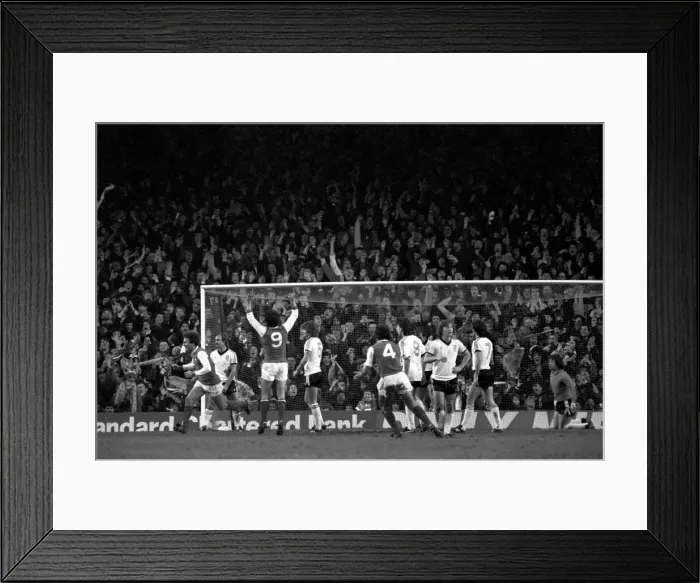 Framed Print : Arsenal (1) v. Ipswich (1). Alan Sunderland (far left) turns after scoring Framed Print : Arsenal (1) v. Ipswich (1). Alan Sunderland (far left) turns after scoring