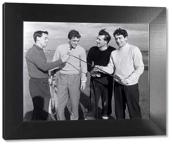 Manchester United. Webster, English, Clayton and Brennan before a round of golf at