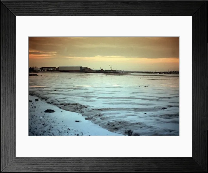 Framed Print : Winter scene at Brightlingsea Essex sea shore Framed Print : Winter scene at Brightlingsea Essex sea shore