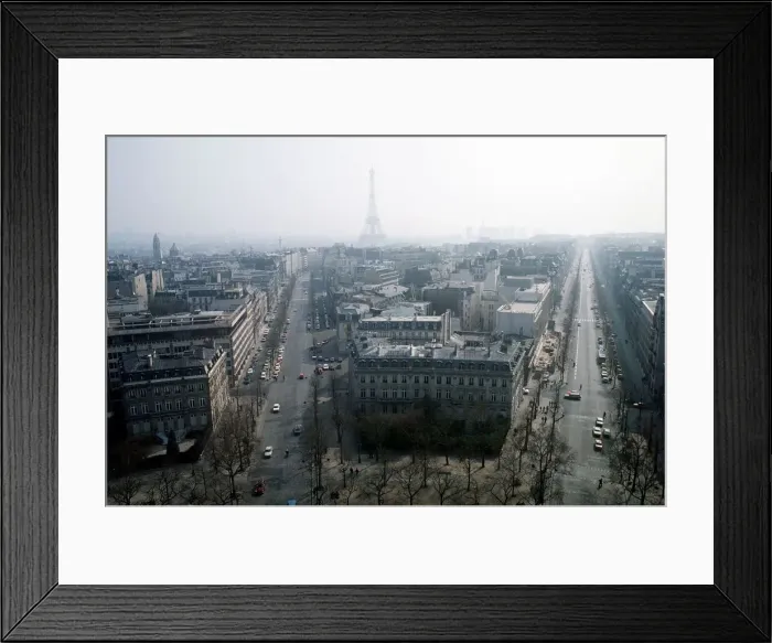 Framed Print : France Paris 1978 view from Arc De Triomphe showing the Eiffel Tower in Framed Print : France Paris 1978 view from Arc De Triomphe showing the Eiffel Tower in