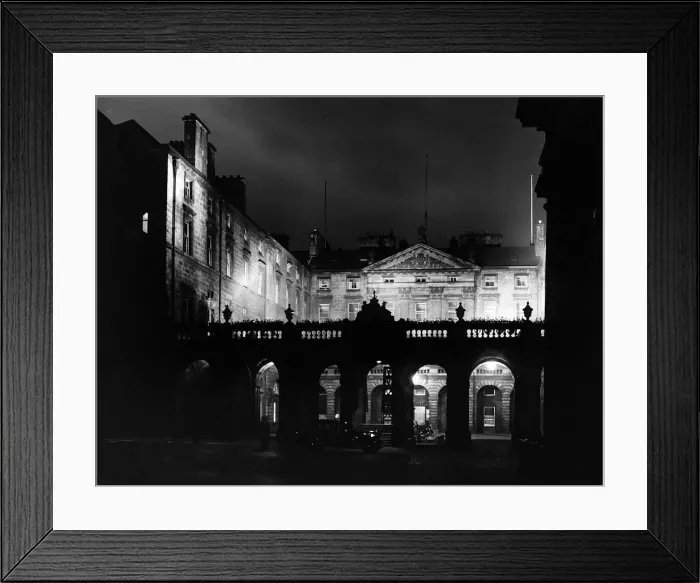 Framed Print : Edinburgh City Chambers High Street undergoes experimental floodlighting in preparation Framed Print : Edinburgh City Chambers High Street undergoes experimental floodlighting in preparation