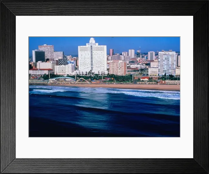 Framed Print : Durban South Africa October 1993 view of the city from the sea Framed Print : Durban South Africa October 1993 view of the city from the sea