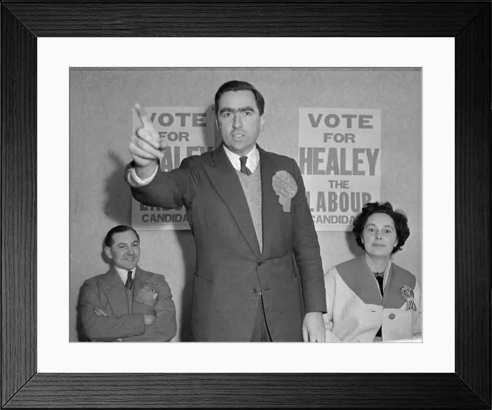 Framed Print : Dennis Healey General Election labour Candidate for Leeds East at an election rally