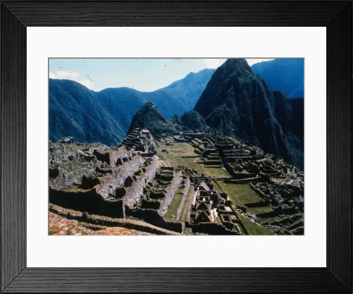 Framed Print : Peruvian Andes mountains Peru Inca temple town mountain