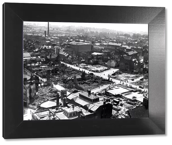 Earl Street, Coventry, viewed from the old cathedral spire some time after the blitz