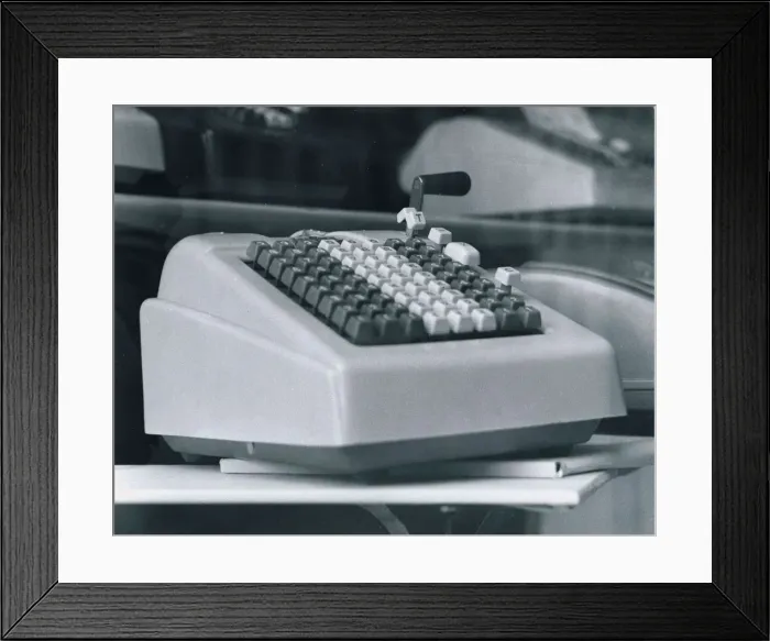 Framed Print : Pull Handle Calculator Accounts Equipment Machine Martin