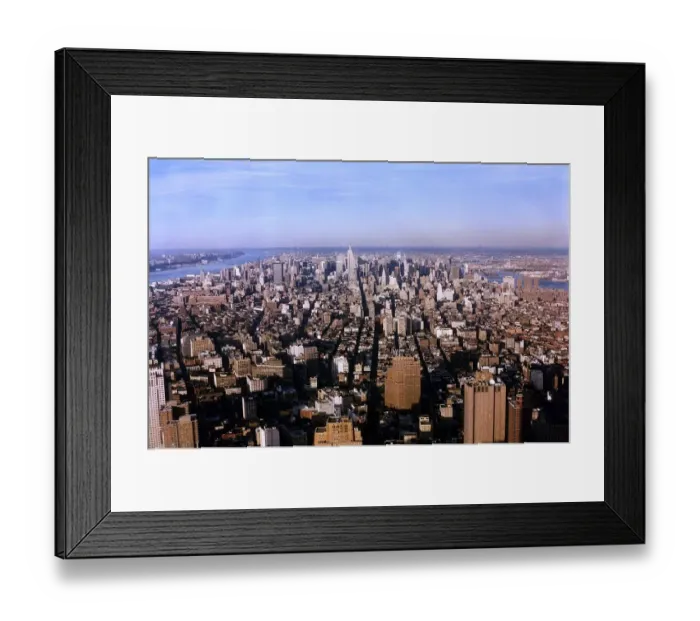 Framed Print : New York city skyline Empire State building USA 1997 view from World Trade Centre Twin Framed Print : New York city skyline Empire State building USA 1997 view from World Trade Centre Twin