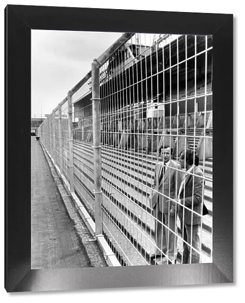 Fenced in - Newcastle United secretary Russell Cushing (left