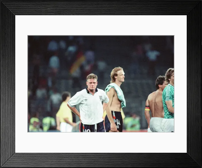 Framed Print : West Germany v England World Cup semi final match at Stadio delle Alpi, Turin Framed Print : West Germany v England World Cup semi final match at Stadio delle Alpi, Turin