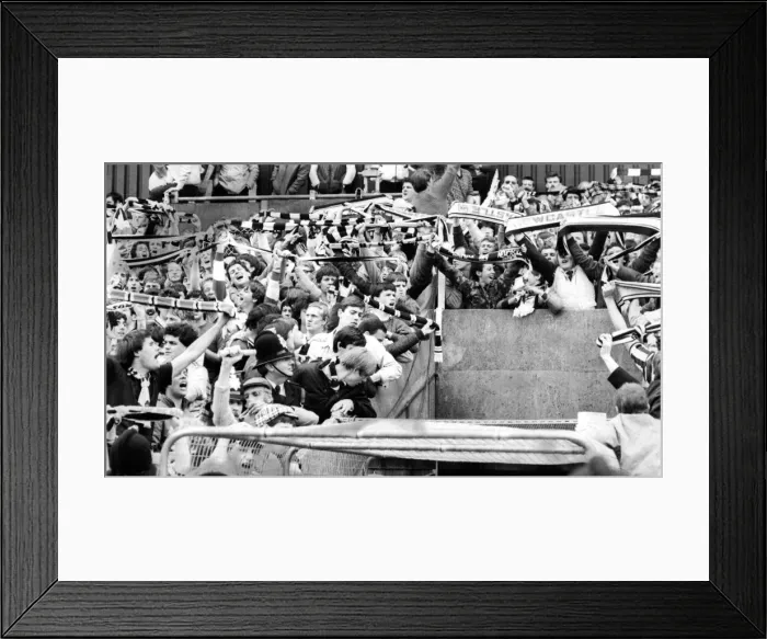 Framed Print : Newcastle Supporters - Just a small section of the 35, 000-plus crowd who stayed on after Framed Print : Newcastle Supporters - Just a small section of the 35, 000-plus crowd who stayed on after
