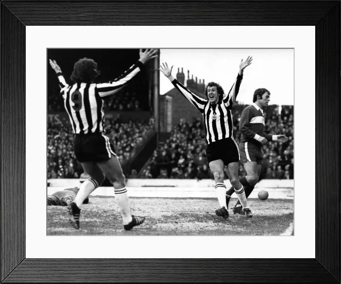 Framed Print : Middlesbrough v Newcastle United. Alan Gowling celebrates his goal with Framed Print : Middlesbrough v Newcastle United. Alan Gowling celebrates his goal with