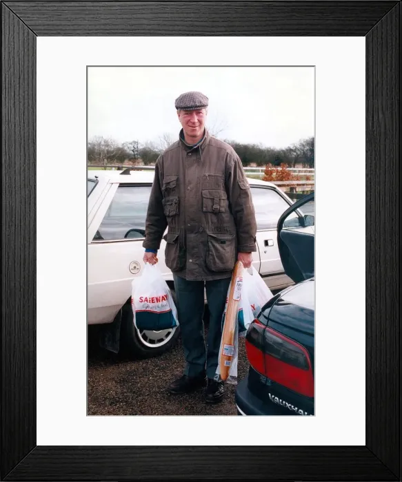 Framed Print : Even managers like Jack Charlton have to do the more mundane things like shopping in
