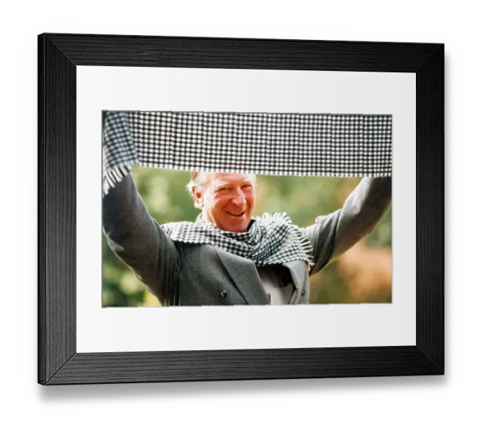 Framed Print : Republic of Ireland manager Jack Charlton launching Northumberland Gifts in September