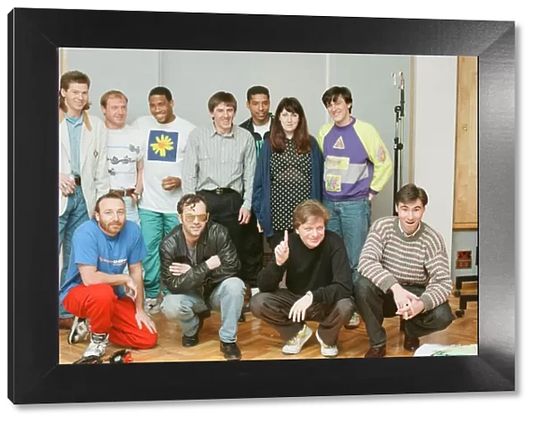 England World Cup Squad in the recording studio after joining music group New Order to