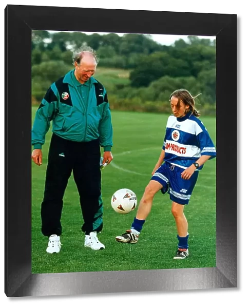 Jack Charlton admires the skills of Anna Gordon 16, who is the first North East girl to