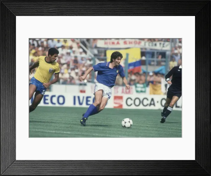 Framed Print : 1982 World Cup Second Round Group C match in Barcelona, Spain. Italy 3 v Brazil 2 Framed Print : 1982 World Cup Second Round Group C match in Barcelona, Spain. Italy 3 v Brazil 2