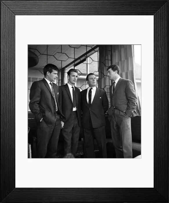 Framed Print : Sunderland footballers Stan Anderson, Brian Clough, Eddie Waring and Charlie Hurley Framed Print : Sunderland footballers Stan Anderson, Brian Clough, Eddie Waring and Charlie Hurley
