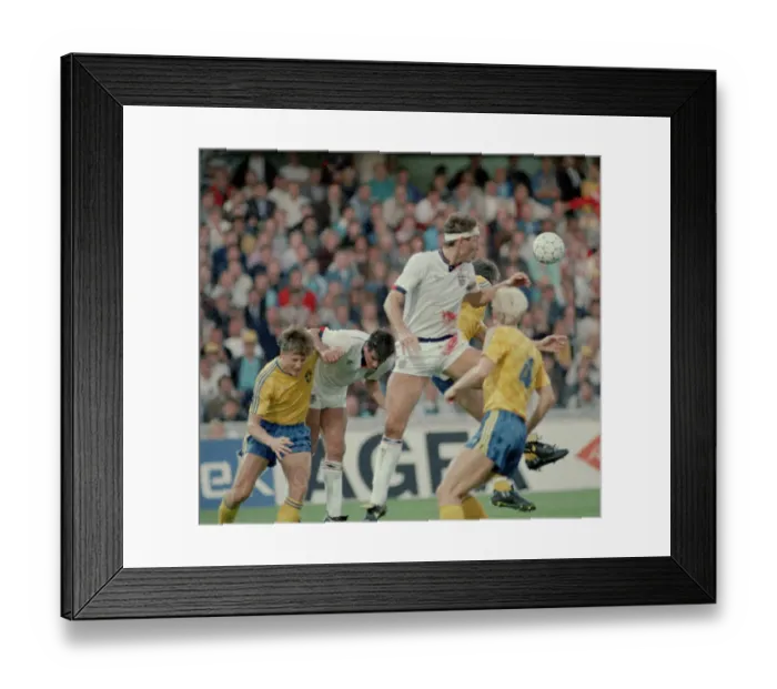 Framed Print : 6 September 1989, Sweden v England. Terry Butcher in action during the vital World Cup