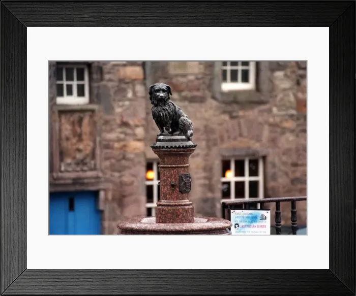 Framed Print : Greyfriars Bobby monument Edinburgh October 1998 Framed Print : Greyfriars Bobby monument Edinburgh October 1998