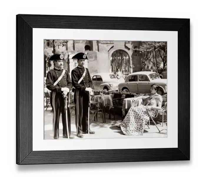 Framed Print : Views Itay Rome May 1956 Soldiers of the army of Italy known as Carabinieri