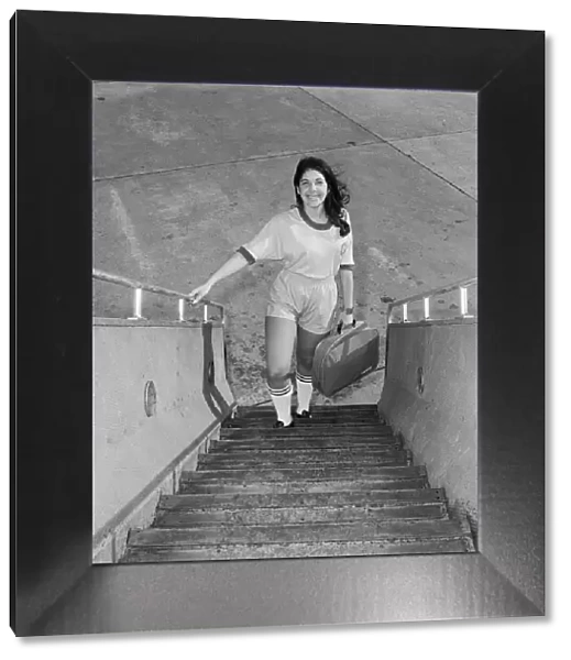 1970 World Cup Finals in Mexico. Nineteen year old Michelle Tawil wearing