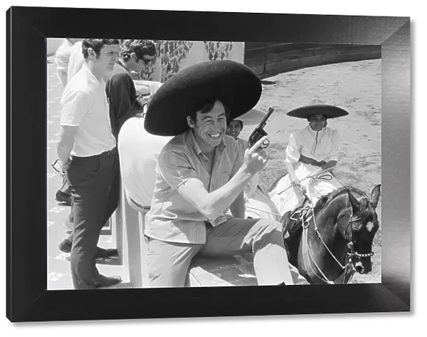 1970 World Cup Finals in Mexico. England goalkeeper Gordon Banks wearing a sombrero