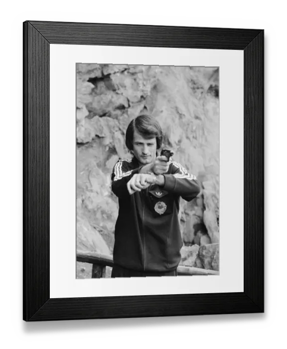 Framed Print : 1974 World Cup. Frankfurt, West Germany. A member of the Yugoslavia football