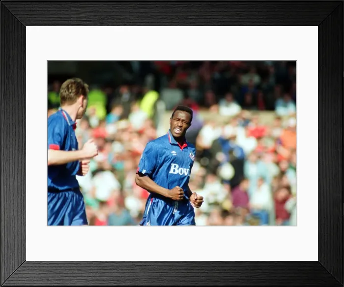 Framed Print : Earl Barrett. FA Cup. Manchester United 3 v Oldham Athletic 3 Framed Print : Earl Barrett. FA Cup. Manchester United 3 v Oldham Athletic 3