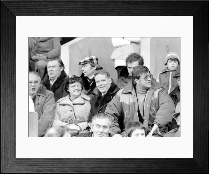 Framed Print : Sport: Football: West Bromwich Albion v. Liverpool. Billy Liddell watching the game in Framed Print : Sport: Football: West Bromwich Albion v. Liverpool. Billy Liddell watching the game in