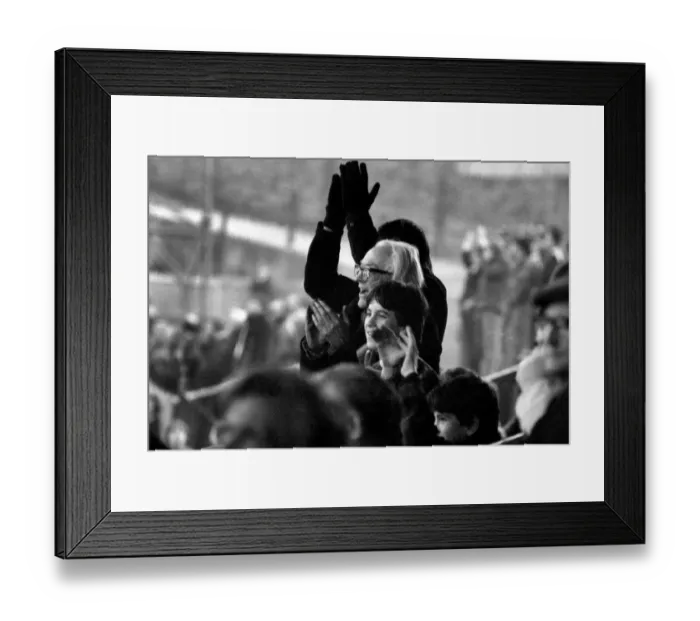 Framed Print : Politics: Leader of the Labour Party. Michael Foot watches Plymouth Argyle playing Framed Print : Politics: Leader of the Labour Party. Michael Foot watches Plymouth Argyle playing