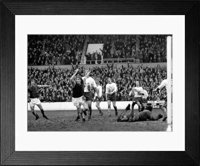 Framed Print : Football: West Ham vs. Burnley F. C. Alan Taylor, turns away hands raised Framed Print : Football: West Ham vs. Burnley F. C. Alan Taylor, turns away hands raised