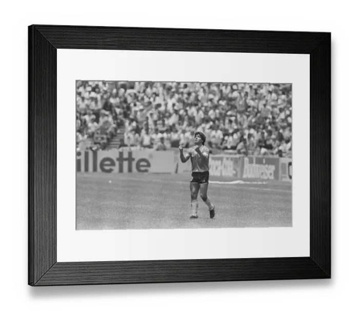 Framed Print : World Cup Mexico 86 England v Argentina action plus fans at the match Framed Print : World Cup Mexico 86 England v Argentina action plus fans at the match