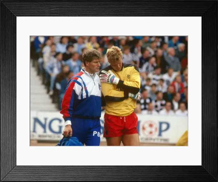 Framed Print : Chris Woods led off field by Phil Boersma August 1989 Framed Print : Chris Woods led off field by Phil Boersma August 1989