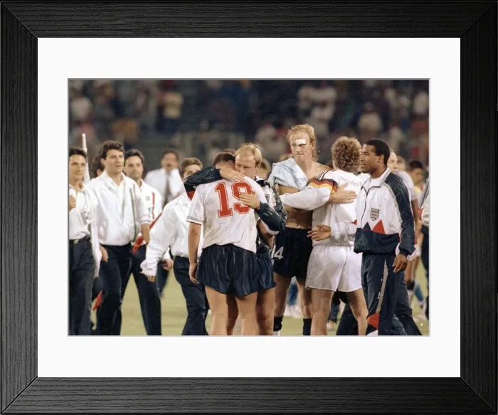 Framed Print : 1990 World Cup Semi Final match in Turin, Italy. England 1 v West Germany 1 aet Framed Print : 1990 World Cup Semi Final match in Turin, Italy. England 1 v West Germany 1 aet