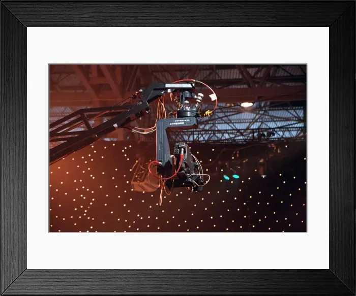 Framed Print : Overhead Boom Television Camera at the Tomorrows World Studios NEC Birmingham Framed Print : Overhead Boom Television Camera at the Tomorrows World Studios NEC Birmingham