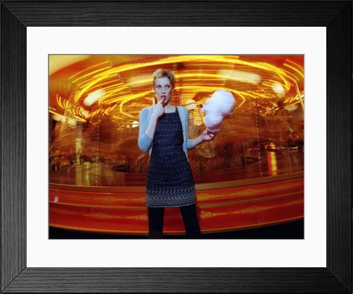 Framed Print : Carnival Fashion January 1999 Model Fiona Buttell wearing dress &pound
