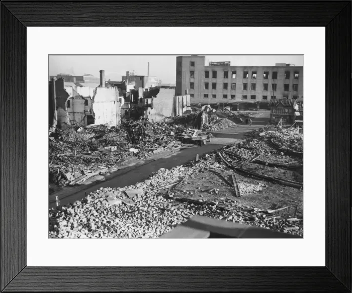 Framed Print : West Orchard after the Luftwaffe air raid on Coventry during the blitz Framed Print : West Orchard after the Luftwaffe air raid on Coventry during the blitz