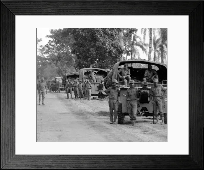 Framed Print : Bangladesh War of Independence 1971 Elements of the Indian army waiting on the road Framed Print : Bangladesh War of Independence 1971 Elements of the Indian army waiting on the road