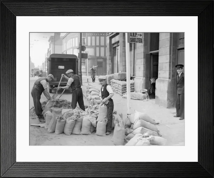 : Packing sandbags at the evacuation hospitals in Birmingham during world war two September