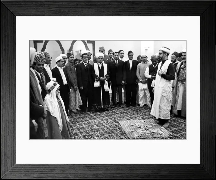 Framed Print : Members of the Alice Street, Cardiff, Mosque December 1968 Framed Print : Members of the Alice Street, Cardiff, Mosque December 1968