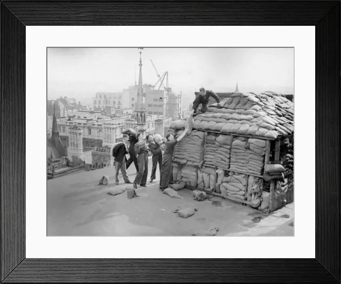  : Sandpacking, Filling sandbags in Birmingham city centre in the months